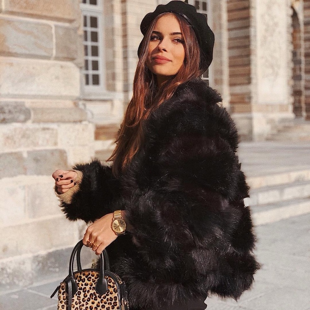 The Kooples Black Faux Fur Coat - NWT!